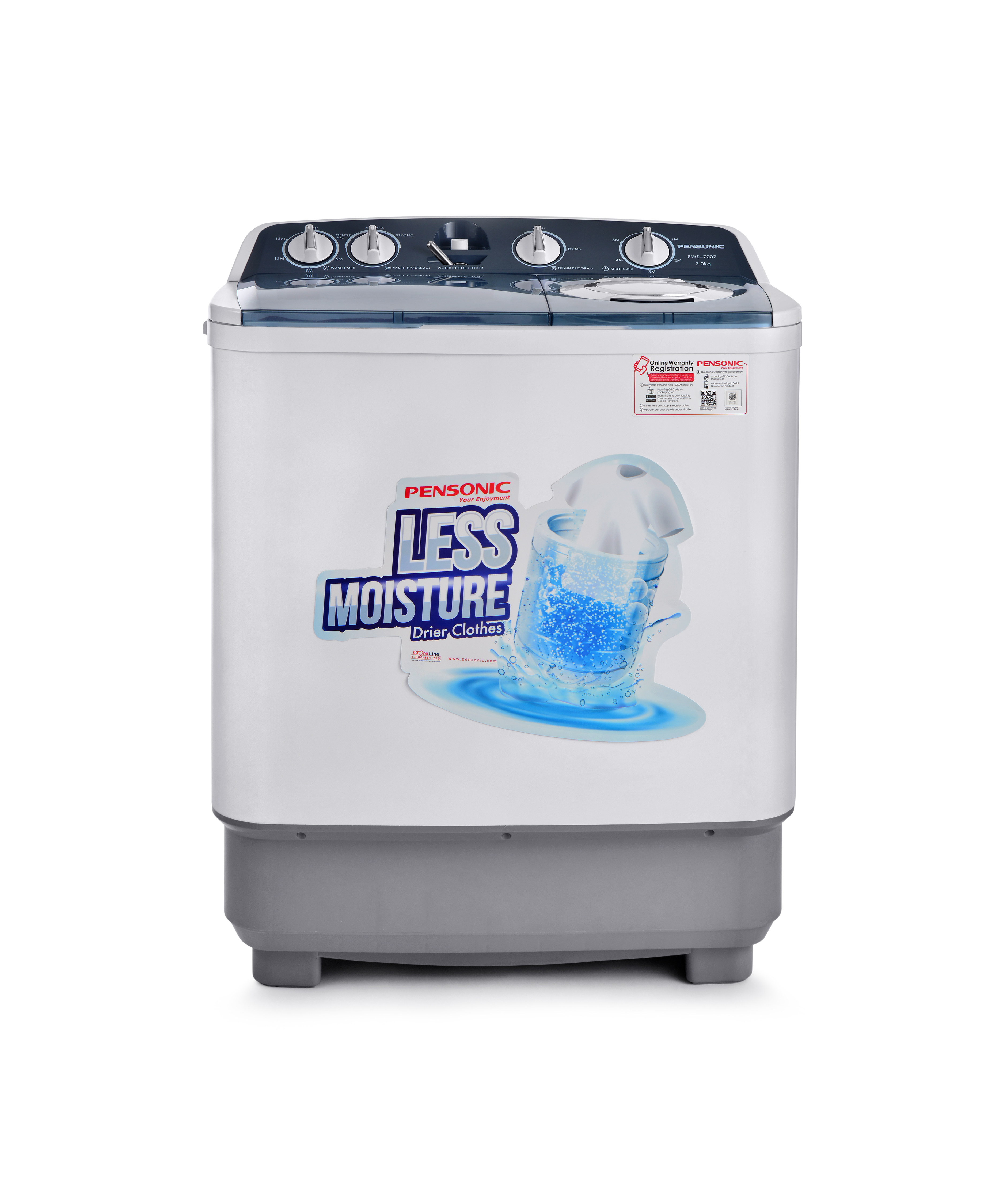 Pensonic Semi Auto Washing Machine 7KG | PWS-7007
